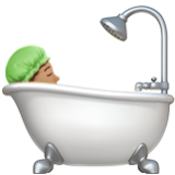 Apple(iPhone) Person Taking Bath: Medium Skin Tone Emoji