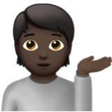 Apple(iPhone) Person Tipping Hand: Dark Skin Tone Emoji