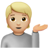 Apple(iPhone) Person Tipping Hand: Medium-Light Skin Tone Emoji