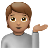 Apple(iPhone) Person Tipping Hand: Medium Skin Tone Emoji