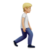 Apple(iPhone) Person Walking Facing Right: Medium-Light Skin Tone Emoji