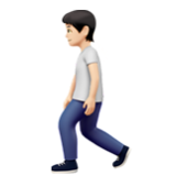 Apple(iPhone) Person Walking: Light Skin Tone Emoji