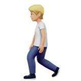 Apple(iPhone) Person Walking: Medium-Light Skin Tone Emoji