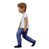 Apple(iPhone) Person Walking: Medium Skin Tone Emoji