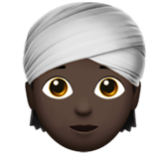 Apple(iPhone) Person Wearing Turban: Dark Skin Tone Emoji