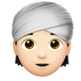 Apple(iPhone) Person Wearing Turban: Light Skin Tone Emoji