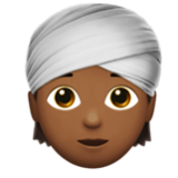 Apple(iPhone) Person Wearing Turban: Medium-Dark Skin Tone Emoji