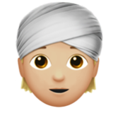 Apple(iPhone) Person Wearing Turban: Medium-Light Skin Tone Emoji