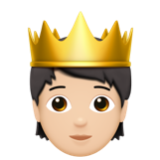 Apple(iPhone) Person With Crown: Light Skin Tone Emoji