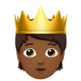 Apple(iPhone) Person With Crown: Medium-Dark Skin Tone Emoji