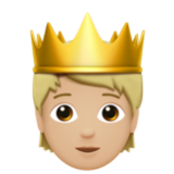 Apple(iPhone) Person With Crown: Medium-Light Skin Tone Emoji