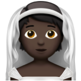 Apple(iPhone) Person With Veil: Dark Skin Tone Emoji