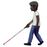 Apple(iPhone) Person With White Cane: Dark Skin Tone Emoji