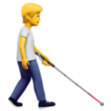 Apple(iPhone) Person With White Cane Facing Right Emoji