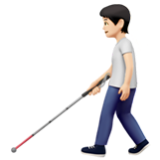 Apple(iPhone) Person With White Cane: Light Skin Tone Emoji