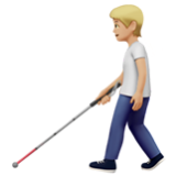 Apple(iPhone) Person With White Cane: Medium-Light Skin Tone Emoji