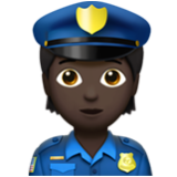 Apple(iPhone) Police Officer: Dark Skin Tone Emoji