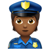 Apple(iPhone) Police Officer: Medium-Dark Skin Tone Emoji