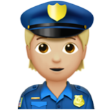 Apple(iPhone) Police Officer: Medium-Light Skin Tone Emoji