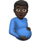 Apple(iPhone) Pregnant Man: Dark Skin Tone Emoji