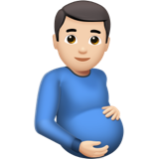 Apple(iPhone) Pregnant Man: Light Skin Tone Emoji