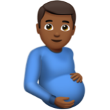 Apple(iPhone) Pregnant Man: Medium-Dark Skin Tone Emoji