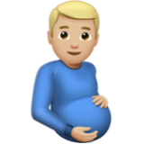 Apple(iPhone) Pregnant Man: Medium-Light Skin Tone Emoji