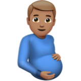 Apple(iPhone) Pregnant Man: Medium Skin Tone Emoji