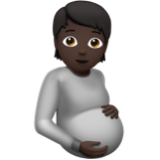 Apple(iPhone) Pregnant Person: Dark Skin Tone Emoji