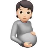 Apple(iPhone) Pregnant Person: Light Skin Tone Emoji