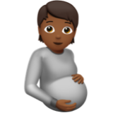 Apple(iPhone) Pregnant Person: Medium-Dark Skin Tone Emoji