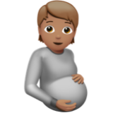 Apple(iPhone) Pregnant Person: Medium Skin Tone Emoji