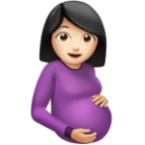 Apple(iPhone) Pregnant Woman: Light Skin Tone Emoji