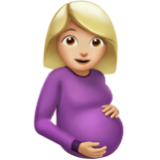 Apple(iPhone) Pregnant Woman: Medium-Light Skin Tone Emoji