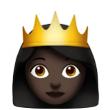 Apple(iPhone) Princess: Dark Skin Tone Emoji