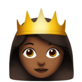 Apple(iPhone) Princess: Medium-Dark Skin Tone Emoji