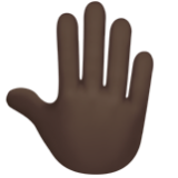 Apple(iPhone) Raised Back Of Hand: Dark Skin Tone Emoji