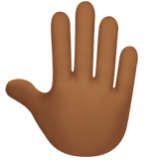 Apple(iPhone) Raised Back Of Hand: Medium-Dark Skin Tone Emoji