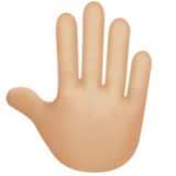 Apple(iPhone) Raised Back Of Hand: Medium-Light Skin Tone Emoji