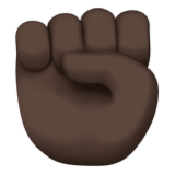 Apple(iPhone) Raised Fist: Dark Skin Tone Emoji