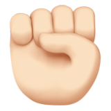 Apple(iPhone) Raised Fist: Light Skin Tone Emoji