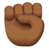 Apple(iPhone) Raised Fist: Medium-Dark Skin Tone Emoji