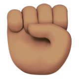 Apple(iPhone) Raised Fist: Medium Skin Tone Emoji