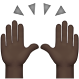 Apple(iPhone) Raising Hands: Dark Skin Tone Emoji