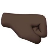 Apple(iPhone) Right-Facing Fist: Dark Skin Tone Emoji