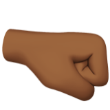 Apple(iPhone) Right-Facing Fist: Medium-Dark Skin Tone Emoji