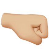 Apple(iPhone) Right-Facing Fist: Medium-Light Skin Tone Emoji