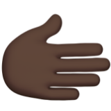 Apple(iPhone) Rightwards Hand: Dark Skin Tone Emoji