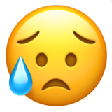 Apple(iPhone) Sad But Relieved Face Emoji