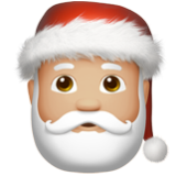 Apple(iPhone) Santa Claus: Medium-Light Skin Tone Emoji